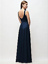 Rear View Thumbnail - Midnight Navy Scoop Neck Tank Strap Chiffon Maxi Dress
