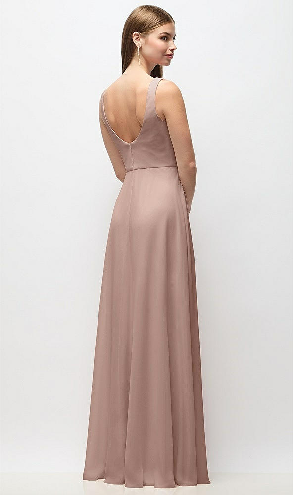 Back View - Neu Nude Scoop Neck Tank Strap Chiffon Maxi Dress
