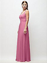Side View Thumbnail - Orchid Pink Scoop Neck Tank Strap Chiffon Maxi Dress