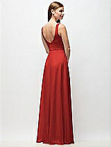 Rear View Thumbnail - Poppy Red Scoop Neck Tank Strap Chiffon Maxi Dress