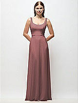 Front View Thumbnail - Rosewood Scoop Neck Tank Strap Chiffon Maxi Dress