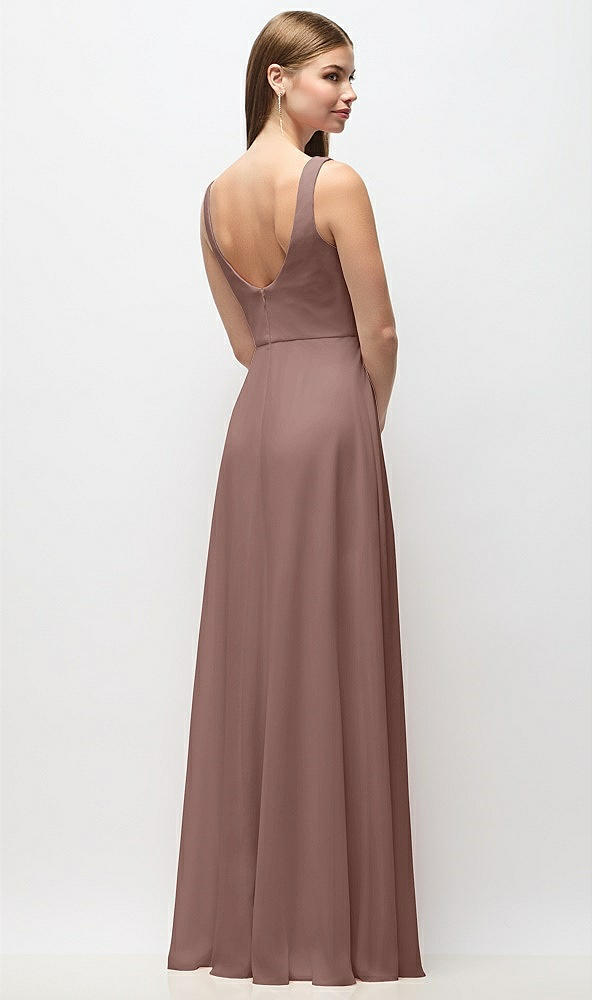 Back View - Sienna Scoop Neck Tank Strap Chiffon Maxi Dress