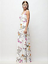 Side View Thumbnail - Butterfly Botanica Ivory Scoop Neck Tank Strap Floral Chiffon Maxi Dress