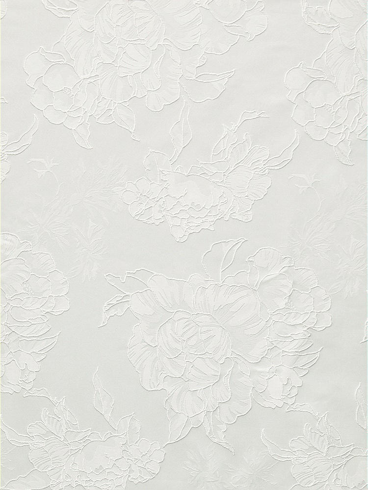 Front View - Off White Embossed Floral Jacquard Fabric by the Yard
