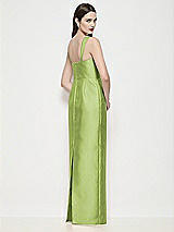 Rear View Thumbnail - Mojito Shaped Strap Basque Neck Satin Maxi Dress with Column Skirt