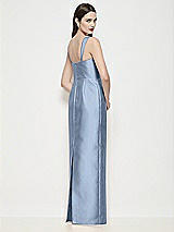 Rear View Thumbnail - Cloudy Shaped Strap Basque Neck Satin Maxi Dress with Column Skirt