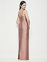 Rear View Thumbnail - Neu Nude Shaped Strap Basque Neck Satin Maxi Dress with Column Skirt
