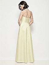 Rear View Thumbnail - Butter Yellow Strapless Pleated U-Wire Satin Maxi Dress with Semi Circle Skirt