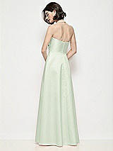 Rear View Thumbnail - Mint Green Strapless Pleated U-Wire Satin Maxi Dress with Semi Circle Skirt