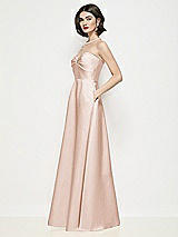 Side View Thumbnail - Cameo Strapless Pleated U-Wire Satin Maxi Dress with Semi Circle Skirt