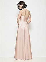 Rear View Thumbnail - Cameo Strapless Pleated U-Wire Satin Maxi Dress with Semi Circle Skirt
