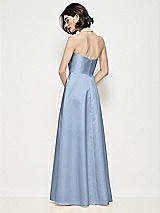 Rear View Thumbnail - Cloudy Strapless Pleated U-Wire Satin Maxi Dress with Semi Circle Skirt