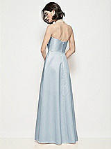 Rear View Thumbnail - Mist Strapless Pleated U-Wire Satin Maxi Dress with Semi Circle Skirt