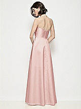 Rear View Thumbnail - Rose Strapless Pleated U-Wire Satin Maxi Dress with Semi Circle Skirt
