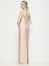 Rear View Thumbnail - Cameo Strapless Pleated U-Wire Satin Column Maxi Dress