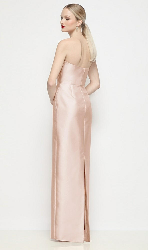 Back View - Cameo Strapless Pleated U-Wire Satin Column Maxi Dress