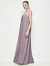 Side View Thumbnail - Lilac Dusk Strapless Shirred Chiffon Trapeze Maxi Dress