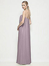 Rear View Thumbnail - Lilac Dusk Strapless Shirred Chiffon Trapeze Maxi Dress