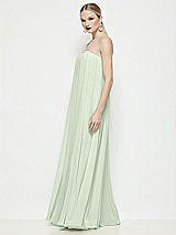 Side View Thumbnail - Mint Green Strapless Shirred Chiffon Trapeze Maxi Dress