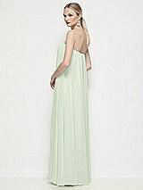 Rear View Thumbnail - Mint Green Strapless Shirred Chiffon Trapeze Maxi Dress