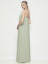 Rear View Thumbnail - Celadon Strapless Shirred Chiffon Trapeze Maxi Dress