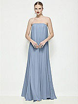 Front View Thumbnail - Cloudy Strapless Shirred Chiffon Trapeze Maxi Dress