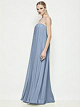 Side View Thumbnail - Cloudy Strapless Shirred Chiffon Trapeze Maxi Dress