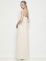 Rear View Thumbnail - Ivory Strapless Shirred Chiffon Trapeze Maxi Dress