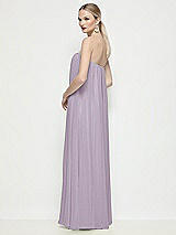 Rear View Thumbnail - Lilac Haze Strapless Shirred Chiffon Trapeze Maxi Dress