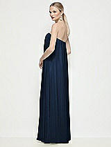 Rear View Thumbnail - Midnight Navy Strapless Shirred Chiffon Trapeze Maxi Dress