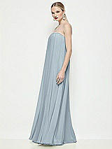 Side View Thumbnail - Mist Strapless Shirred Chiffon Trapeze Maxi Dress