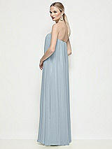 Rear View Thumbnail - Mist Strapless Shirred Chiffon Trapeze Maxi Dress