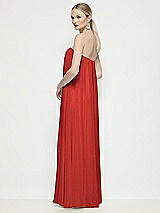 Rear View Thumbnail - Poppy Red Strapless Shirred Chiffon Trapeze Maxi Dress
