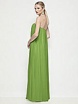 Rear View Thumbnail - Peridot Green Strapless Shirred Chiffon Trapeze Maxi Dress