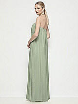 Rear View Thumbnail - Sage Strapless Shirred Chiffon Trapeze Maxi Dress
