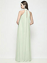 Rear View Thumbnail - Mint Green Slip-On Shirred Chiffon Trapeze Halter Dress