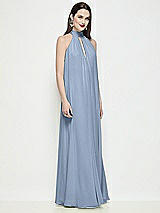 Side View Thumbnail - Cloudy Slip-On Shirred Chiffon Trapeze Halter Dress