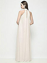 Rear View Thumbnail - Ivory Slip-On Shirred Chiffon Trapeze Halter Dress