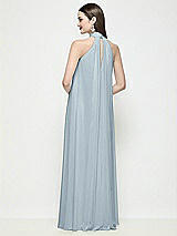 Rear View Thumbnail - Mist Slip-On Shirred Chiffon Trapeze Halter Dress