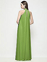 Rear View Thumbnail - Peridot Green Slip-On Shirred Chiffon Trapeze Halter Dress