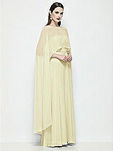 Side View Thumbnail - Butter Yellow High-Low Sheer Chiffon Cape