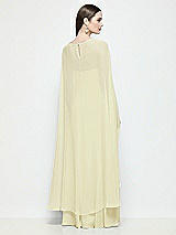 Rear View Thumbnail - Butter Yellow High-Low Sheer Chiffon Cape