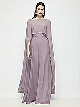 Front View Thumbnail - Lilac Dusk High-Low Sheer Chiffon Cape