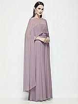 Side View Thumbnail - Lilac Dusk High-Low Sheer Chiffon Cape