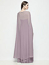 Rear View Thumbnail - Lilac Dusk High-Low Sheer Chiffon Cape