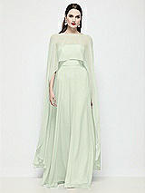 Front View Thumbnail - Mint Green High-Low Sheer Chiffon Cape
