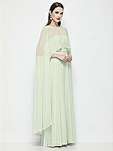 Side View Thumbnail - Mint Green High-Low Sheer Chiffon Cape