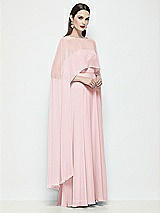 Side View Thumbnail - Ballet Pink High-Low Sheer Chiffon Cape