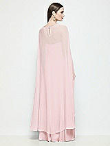 Rear View Thumbnail - Ballet Pink High-Low Sheer Chiffon Cape