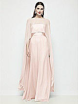 Front View Thumbnail - Blush High-Low Sheer Chiffon Cape